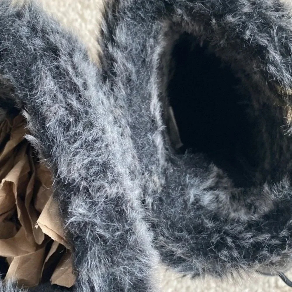 Sporto Millie Stone Suede W Faux Fur Lace-up Winter Snow Boot Waterproof Sz 9M